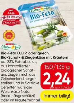 Spar Bio-Feta D.O.P. oder griech. Bio-Schaf- & Ziegenkäse mit Kräutern Angebot