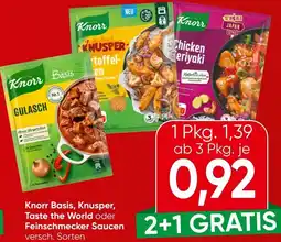 Spar Knorr Basis, Knusper, Taste the World oder Feinschmecker Saucen Angebot