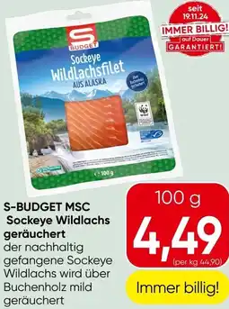 Spar S-BUDGET MSC Sockeye Wildlachs geräuchert Angebot