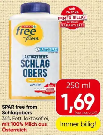 Spar SPAR free from Schlagobers Angebot