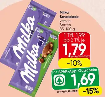 Spar Milka Schokolade Angebot
