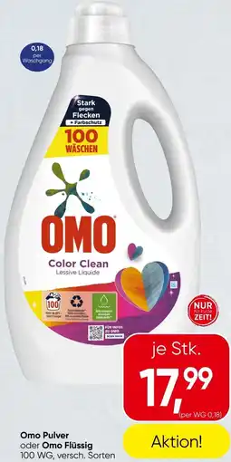 Spar Omo Pulver oder Omo Flüssig Angebot