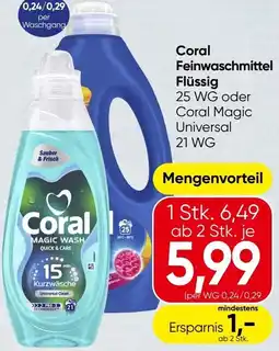 Spar Coral Feinwaschmittel Flüssig Angebot