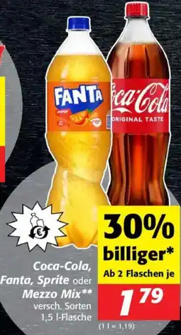 Nah&Frisch Coca-Cola, Fanta, Sprite oder Mezzo Mix Angebot