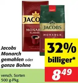 Nah&Frisch Jacobs Monarch gemahlen oder ganze Bohne Angebot