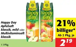 Nah&Frisch Happy Day Apfelsaft klassik, mild oder Multivitaminsaft klassik Angebot