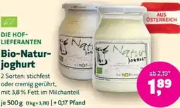 Denn's Biomarkt Die hof- lieferanten bio-natur- joghurt Angebot