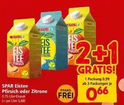 Interspar SPAR Eistee Pfirsich oder Zitrone Angebot