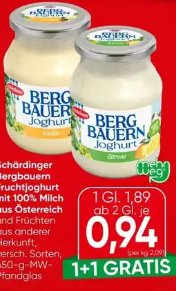 Eurospar Schärdinger Bergbauern Joghurt Angebot