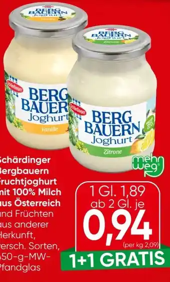 Eurospar Schärdinger Bergbauern Joghurt Angebot