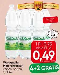 Spar Waldquelle Mineralwasser Angebot