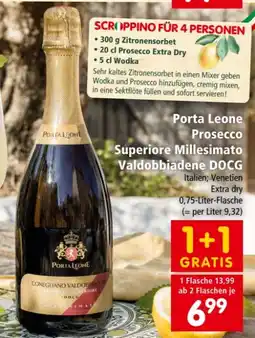 Interspar Porta Leone Prosecco Superiore Millesimato Conegliano Valdobbiadene Angebot