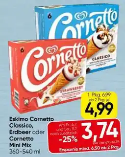 Spar Eskimo Cornetto Classico, Erdbeer oder Cornetto Mini Mix Angebot