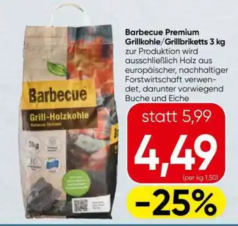 Spar Barbecue Premium Grillkohle/Grillbriketts 3 kg Angebot