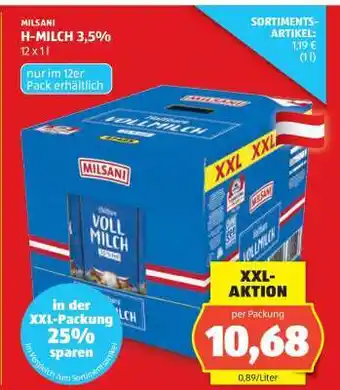 Hofer MILSANI H-MILCH 3,5 % Angebot