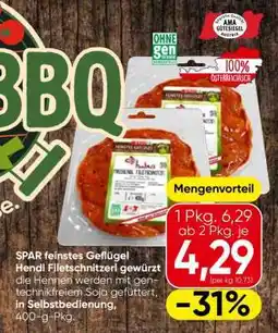 Eurospar SPAR feinstes Geflügel Hendl Filetschnitzel gewürzt Angebot
