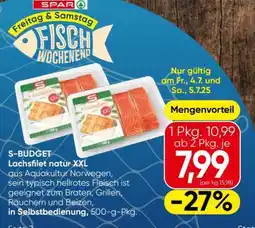 Eurospar S-BUDGET Lachsfilet natur XXL Angebot