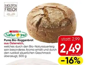 Eurospar Pures Bio-Roggenbrot aus Österreich Angebot