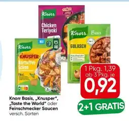 Eurospar Knorr Basis, „Knusper“, „Taste the World“ oder Feinschmecker Saucen Angebot