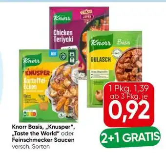 Eurospar Knorr Basis, „Knusper“, „Taste the World“ oder Feinschmecker Saucen Angebot
