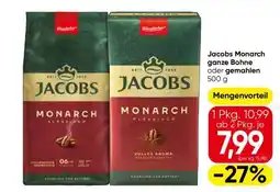 Eurospar JACOBS MONARCH ganze Bohne oder gemahlen Angebot