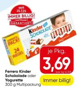 Eurospar Ferrero Kinder Schokolade oder Yogurette Angebot