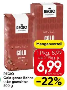 Eurospar REGIO Gold ganze Bohne oder gemahlen Angebot