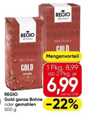 Eurospar REGIO Gold ganze Bohne oder gemahlen Angebot