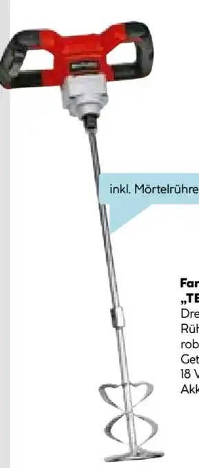 Hellweg Einhell Farb-Mörtelrührer TE-MX 18 Li-Solo Angebot