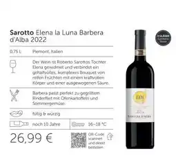 Interspar Sarotto Elena la Luna Barbera d’Alba 2022 Angebot