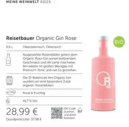 Interspar Reisetbauer Organic Gin, Rose Angebot
