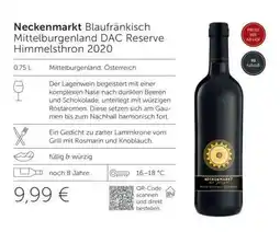 Interspar Neckenmarkt Blaufränkisch Mittelburgenland DAC Reserve Himmelsthron 2020 Angebot