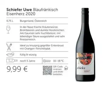 Interspar Schiefer Uwe Blaufränkisch Eisenherz 2020 Angebot