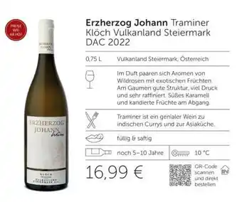 Interspar Erzherzog Johann Traminer Klöch Vulkanland Steiermark DAC 2022 Angebot