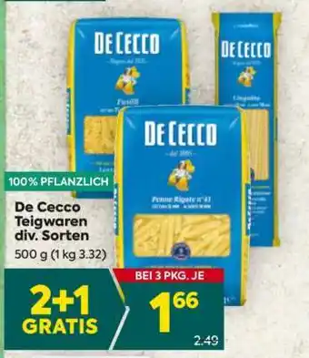 Billa De Cecco Teigwaren div. Sorten Angebot