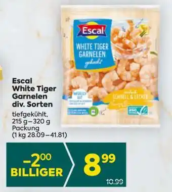 Billa Escal White Tiger Garnelen div. Sorten Angebot