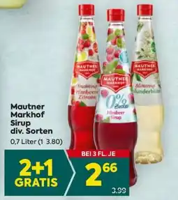 Billa Mautner Markhof Sirup div. Sorten Angebot