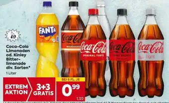 Billa Coca-Cola Limonaden od. Kinley Bitterlimonade div. Sorten Angebot