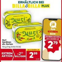 Billa Nuri Sardinen div. Sorten Angebot
