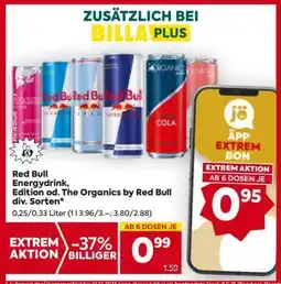 Billa Red Bull Energydrink, Edition od. The Organics by Red Bull div. Sorten Angebot
