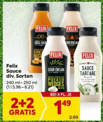 Billa Felix Sauce div. Sorten Angebot