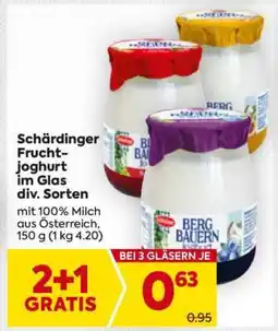 Billa Schärdinger Fruchtjoghurt im Glas div. Sorten Angebot