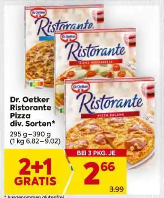 Billa Dr. Oetker Ristorante Pizza div. Sorten Angebot