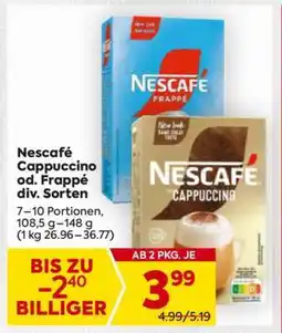 Billa Nescafé Cappuccino od. Frappé div. Sorten Angebot