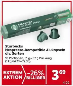 Billa Starbucks Nespresso-kompatible Alukapseln div. Sorten Angebot