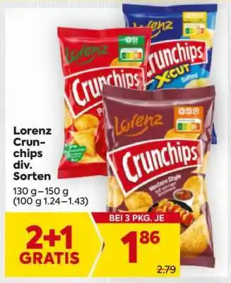 Billa Lorenz Crunchips div. Sorten Angebot