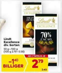 Billa Lindt Excellence div. Sorten Angebot