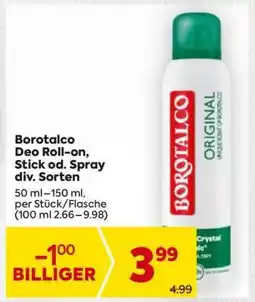 Billa Borotalco Deo Roll on, Stick od. Spray div. Sorten Angebot
