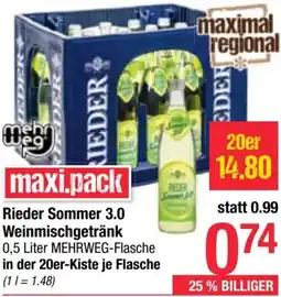 Maximarkt Rieder Sommer 3.0 Weinmischgetränk Angebot