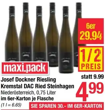 Maximarkt Josef Dockner Riesling Kremstal DAC Ried Steinhagen Angebot